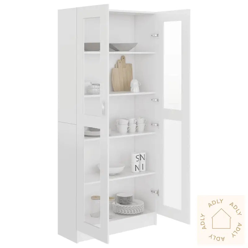 Vitrine Hvit 82,5X30,5X185,5 Cm Konstruert Tre