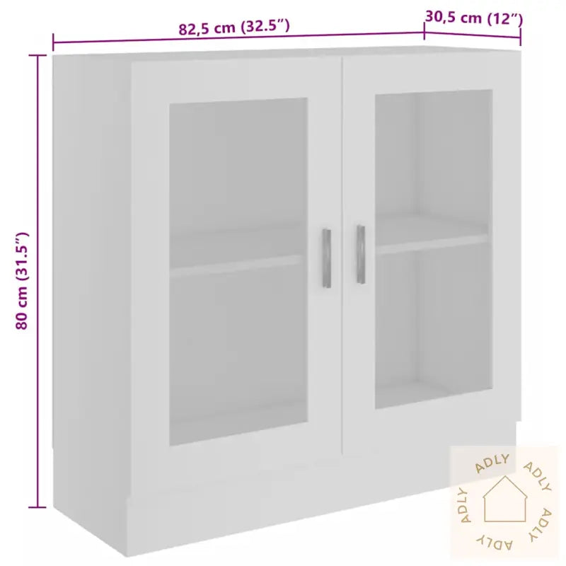 Vitrine Hvit 82,5X30,5X80 Cm Konstruert Tre