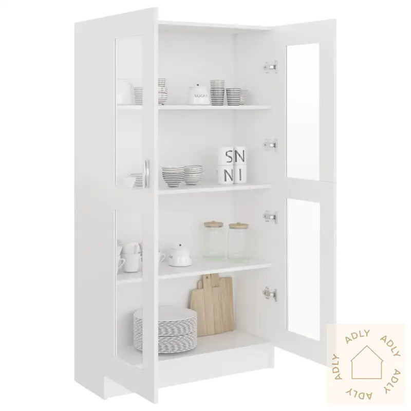 Vitrine Hvit 82,5X30,5X150 Cm Konstruert Tre