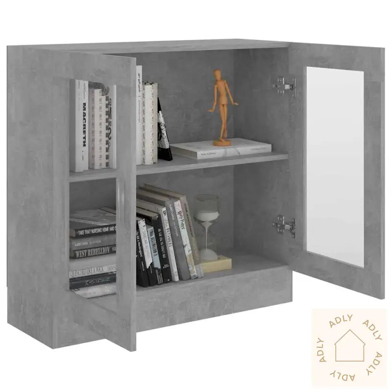 Vitrine Betonggrå 82,5X30,5X80 Cm Konstruert Tre