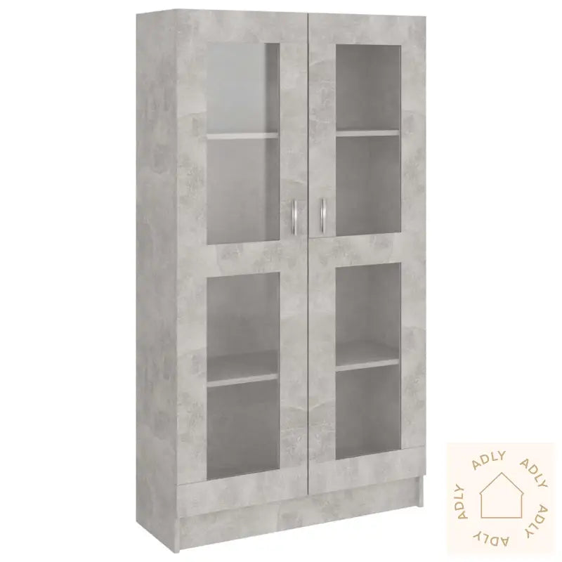 Vitrine Betonggrå 82,5X30,5X150 Cm Konstruert Tre