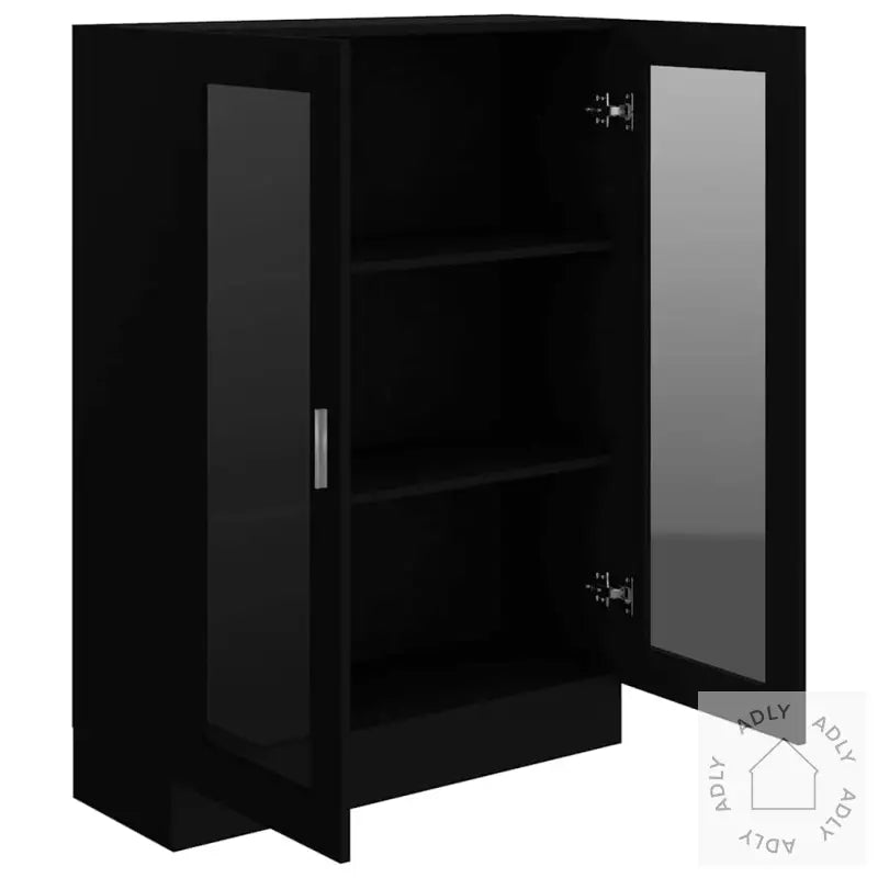 Vitrine Svart 82,5X30,5X115 Cm Konstruert Tre