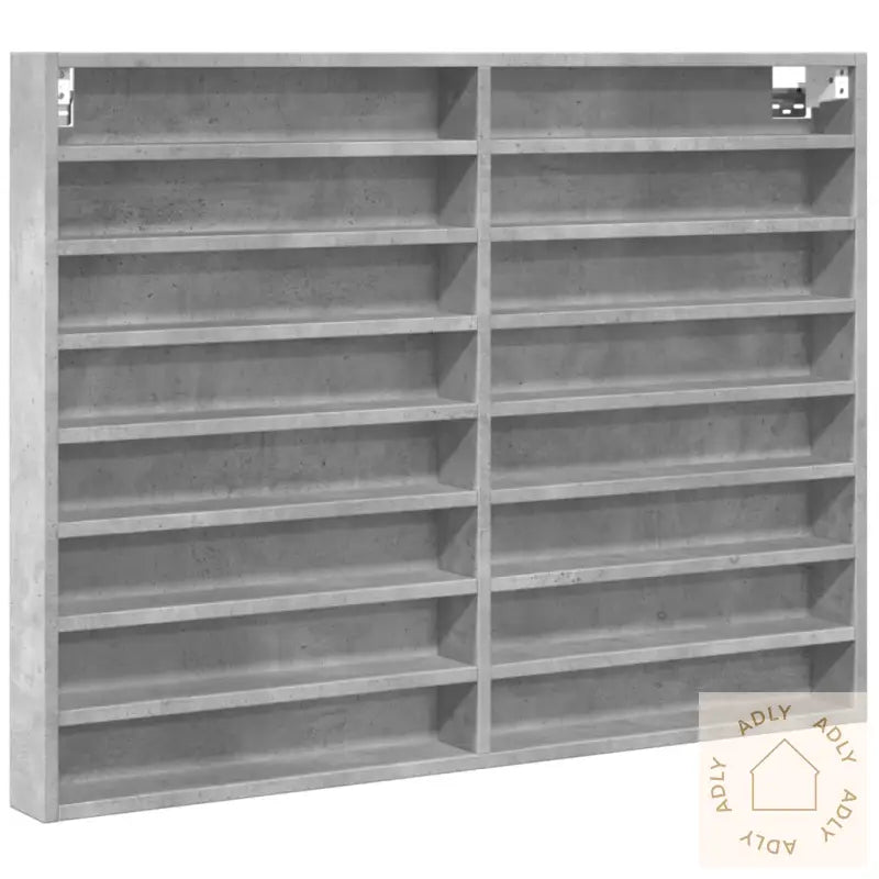 Vitrineskap Betonggrå 100X8,5X75 Cm Konstruert Tre