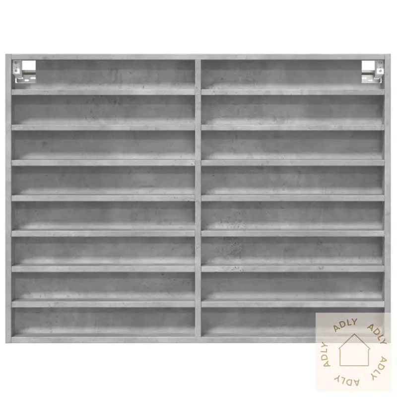 Vitrineskap Betonggrå 100X8,5X75 Cm Konstruert Tre