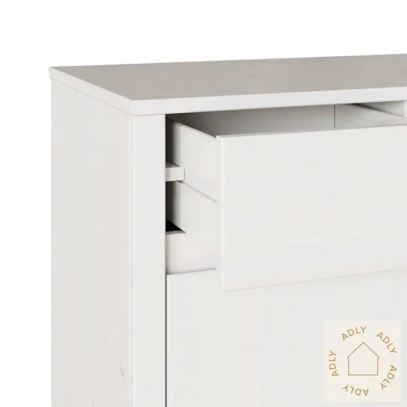Sideboard &quot;Drammen&quot; Hvit 114X43X75,5 Cm Solid Tre Furu