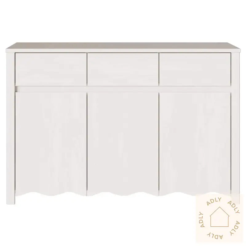 Sideboard &quot;Drammen&quot; Hvit 114X43X75,5 Cm Solid Tre Furu