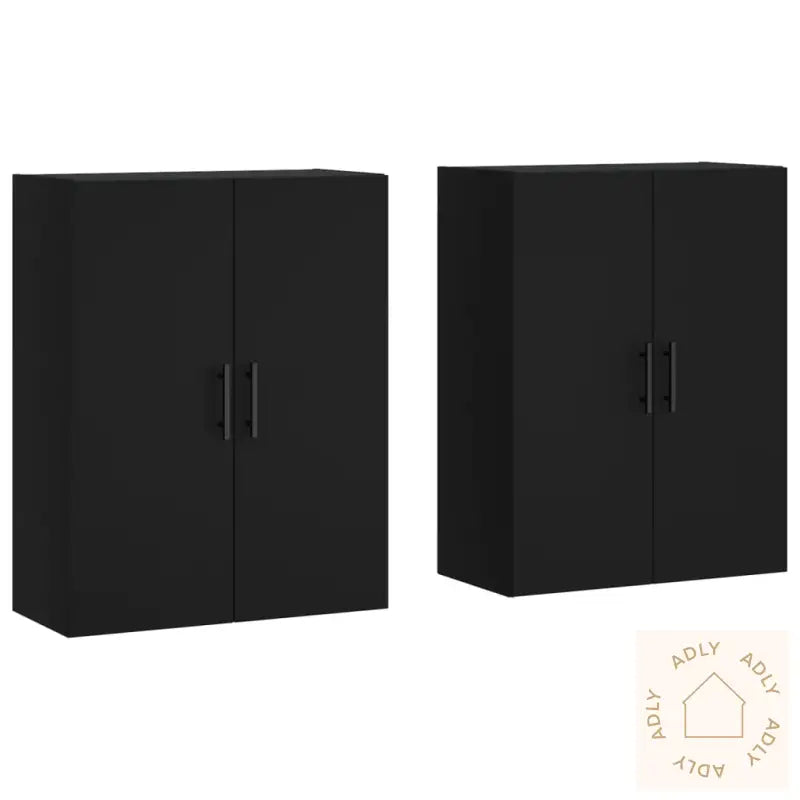 Veggskap 2 Stk Svart 69,5X34X90 Cm