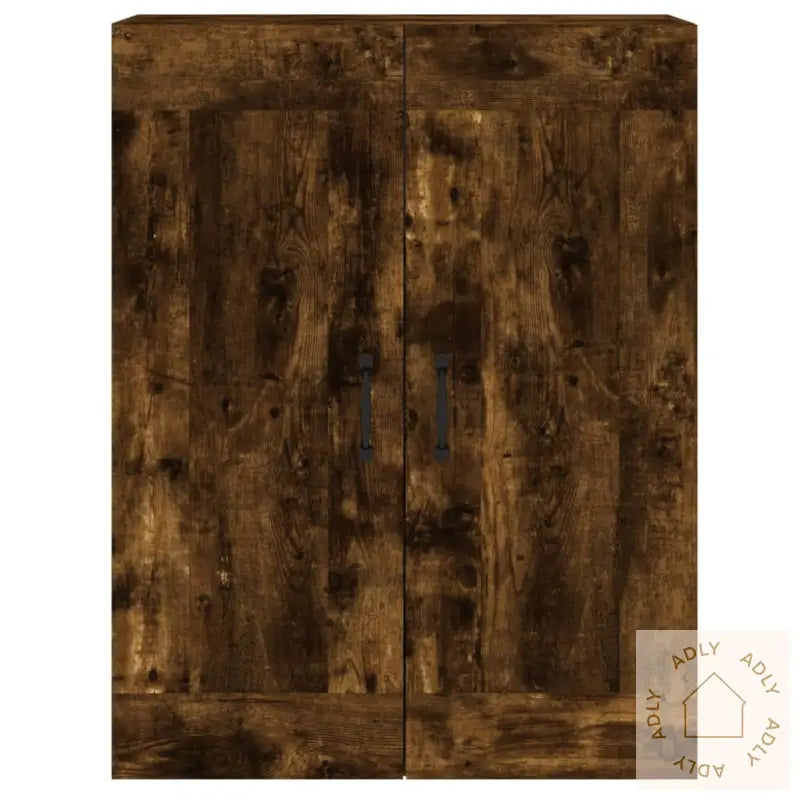 Veggskap 2 Stk Røkt Eik Konstruert Tre