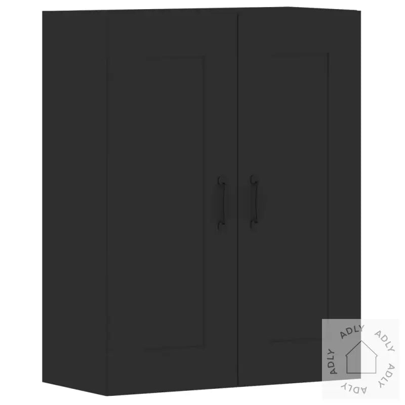 Veggskap 2 Stk Svart Konstruert Tre