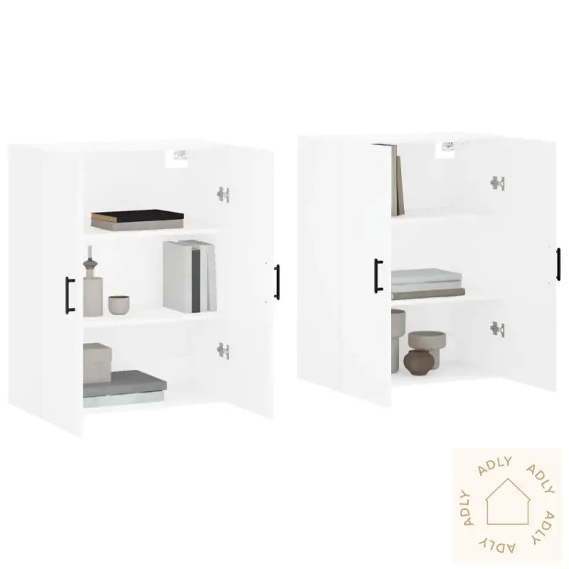 Veggskap 2 Stk Hvit 69,5X34X90 Cm