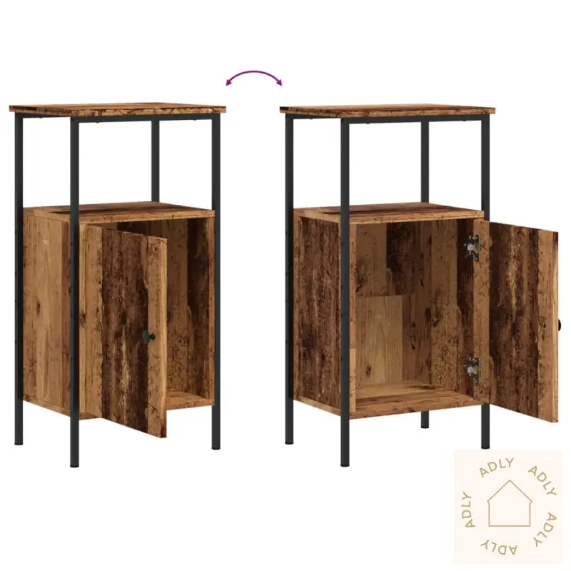 Nattbord 2 Stk Gammelt Tre 41X31X80 Cm Konstruert Tre