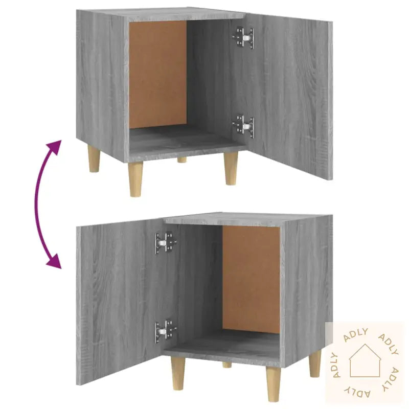 Nattbord 2 Stk Grå Sonoma Konstruert Tre