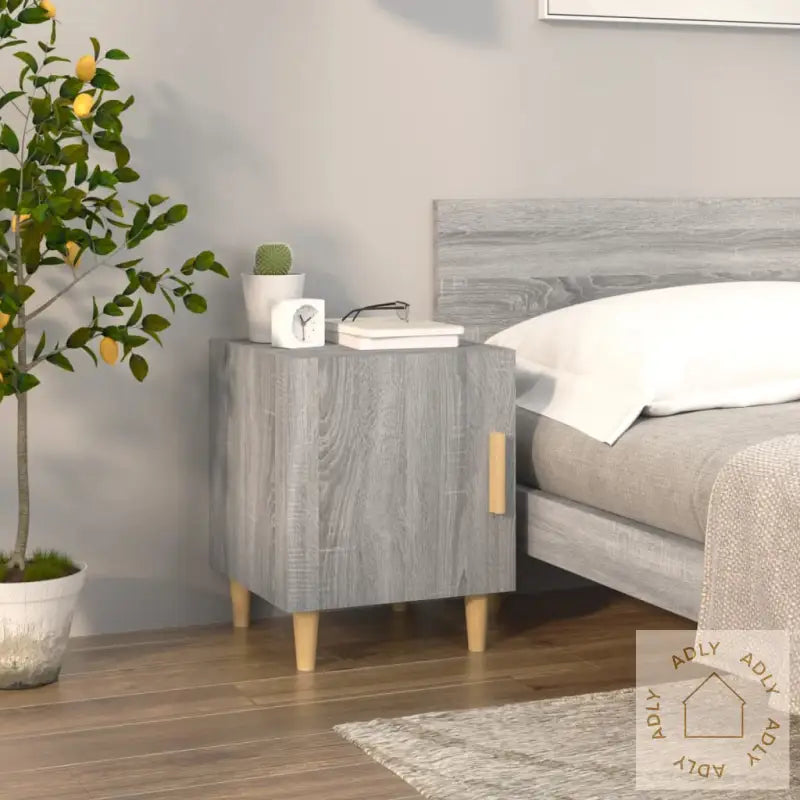 Nattbord 2 Stk Grå Sonoma Konstruert Tre