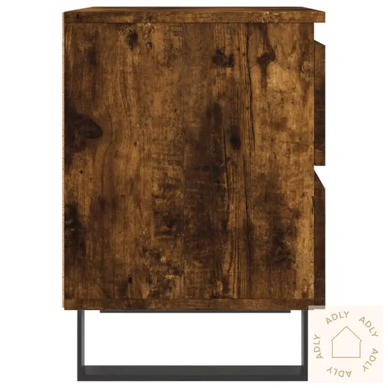 Nattbord 2 Stk Røkt Eik 40X35X50 Cm Konstruert Tre