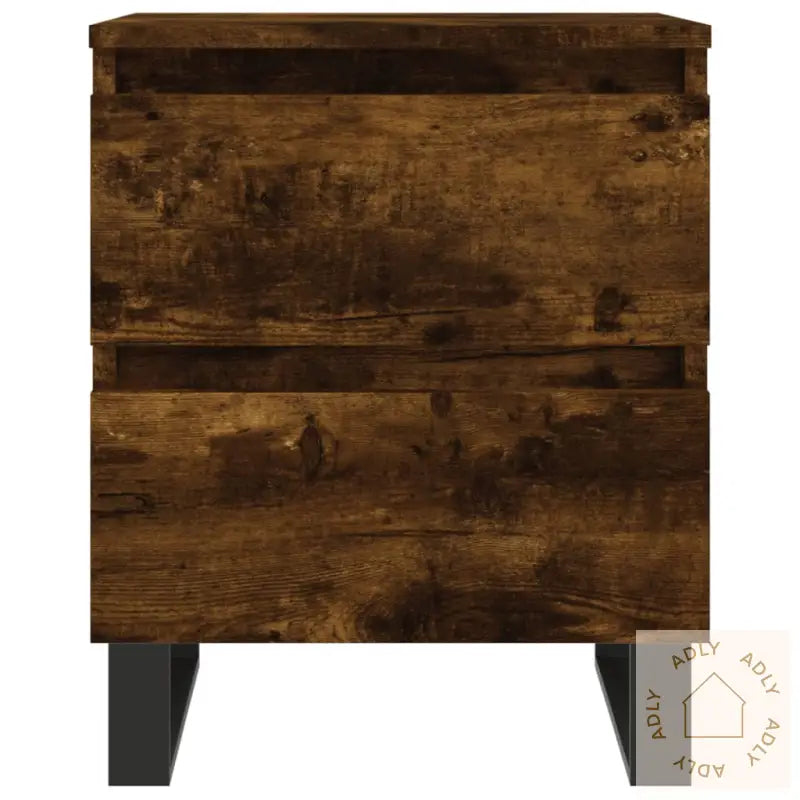 Nattbord 2 Stk Røkt Eik 40X35X50 Cm Konstruert Tre