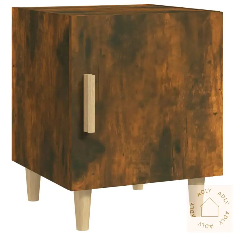 Nattbord 2 Stk Røkt Eik Konstruert Tre