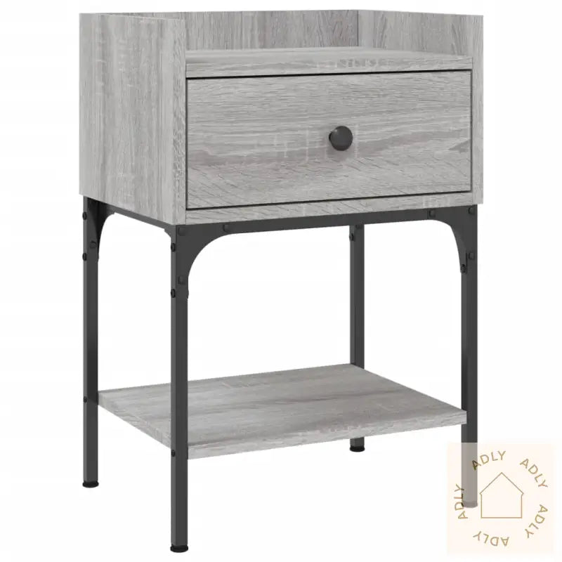 Nattbord 2 Stk Grå Sonoma 40,5X31X60 Cm Konstruert Tre