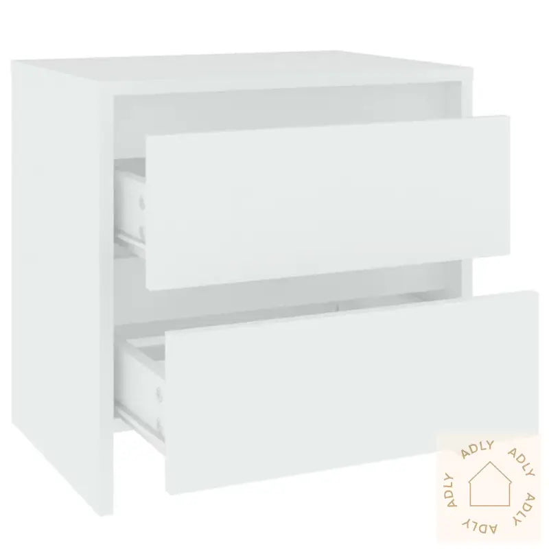 Nattbord 2 Stk Hvit 45X34,5X44,5 Cm Konstruert Tre