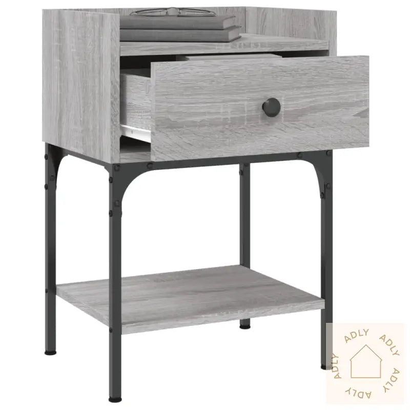 Nattbord 2 Stk Grå Sonoma 40,5X31X60 Cm Konstruert Tre