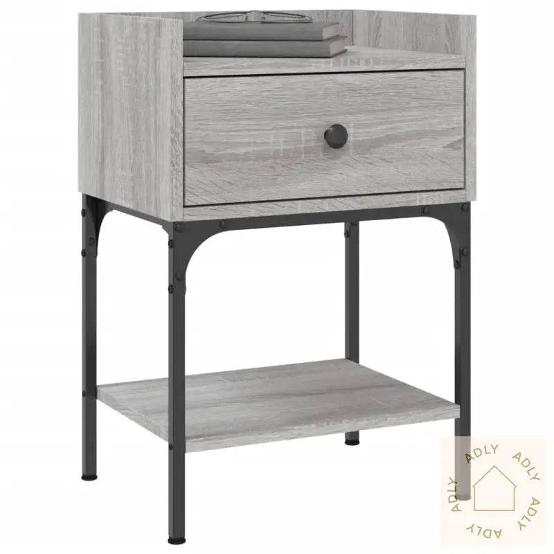Nattbord 2 Stk Grå Sonoma 40,5X31X60 Cm Konstruert Tre