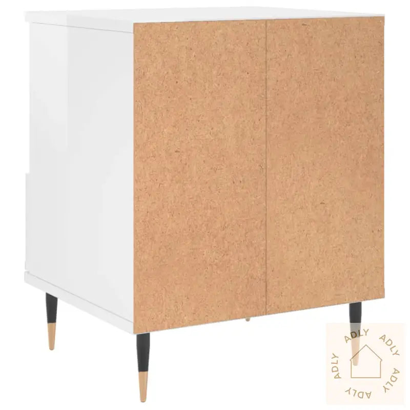 Nattbord 2 Stk Høyglans Hvit 40X35X50 Cm Konstruert Tre