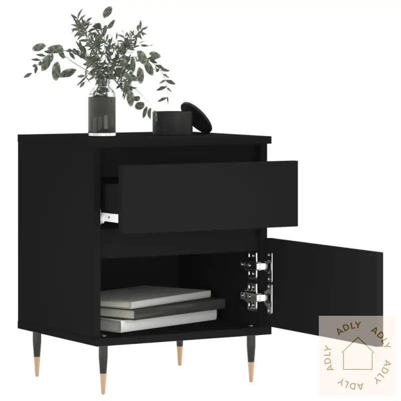 Nattbord 2 Stk Svart 40X35X50 Cm Konstruert Tre