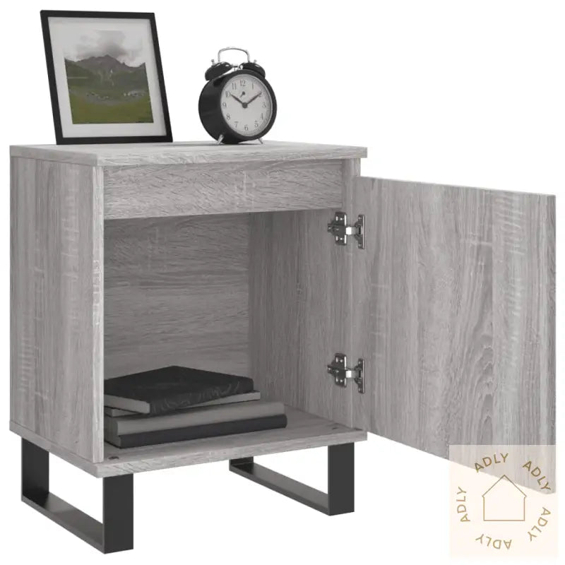 Nattbord 2 Stk Grå Sonoma 40X30X50 Cm Konstruert Tre