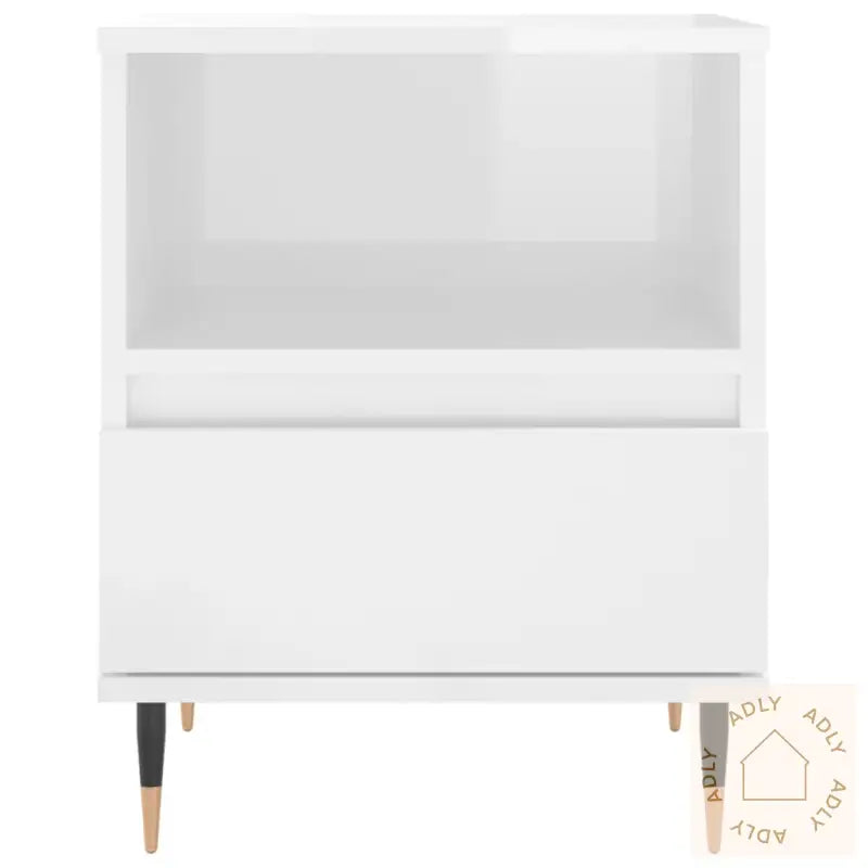 Nattbord 2 Stk Høyglans Hvit 40X35X50 Cm Konstruert Tre