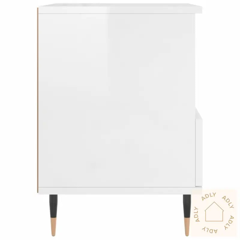 Nattbord 2 Stk Høyglans Hvit 40X35X50 Cm Konstruert Tre