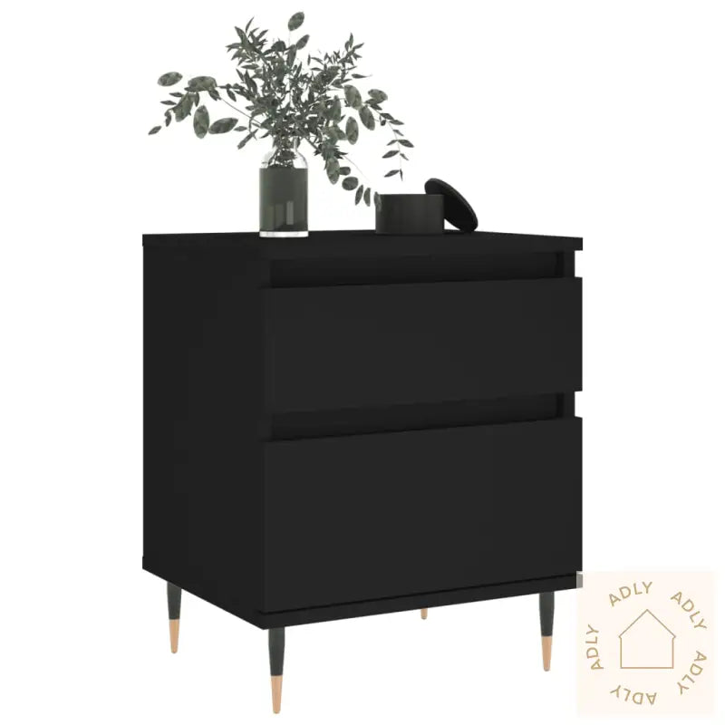 Nattbord 2 Stk Svart 40X35X50 Cm Konstruert Tre