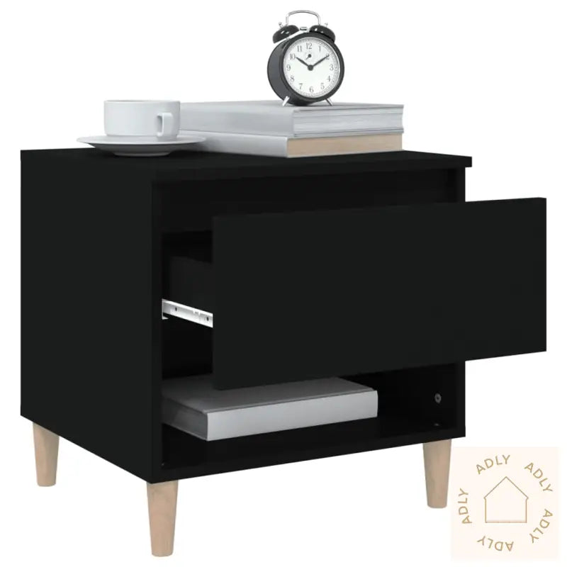 Nattbord 2 Stk Svart 50X46X50 Cm Konstruert Tre