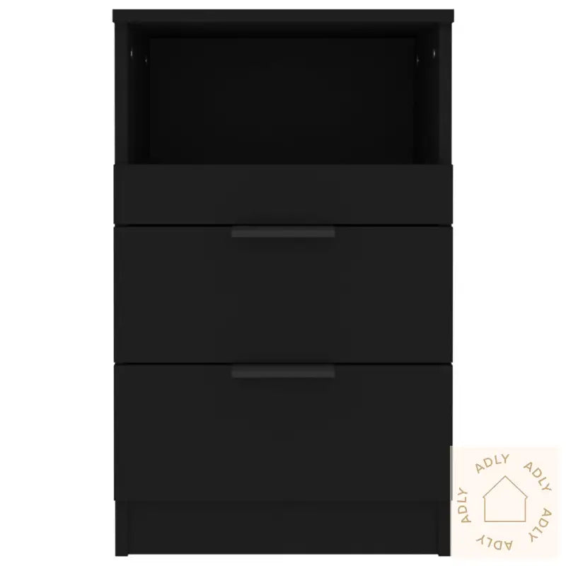 Nattbord 2 Stk Svart Konstruert Tre