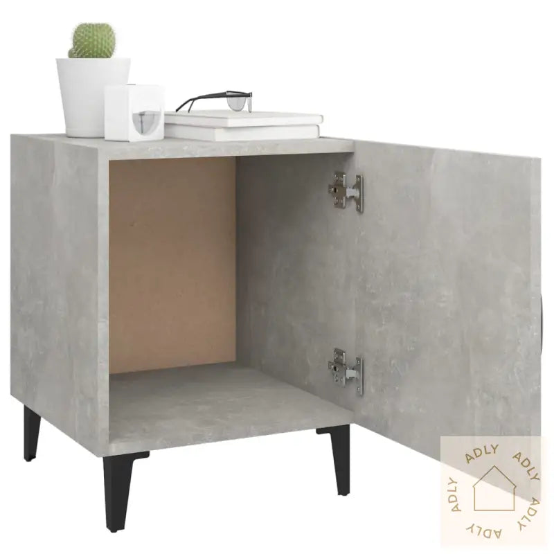 Nattbord 2 Stk Betonggrå Konstruert Tre