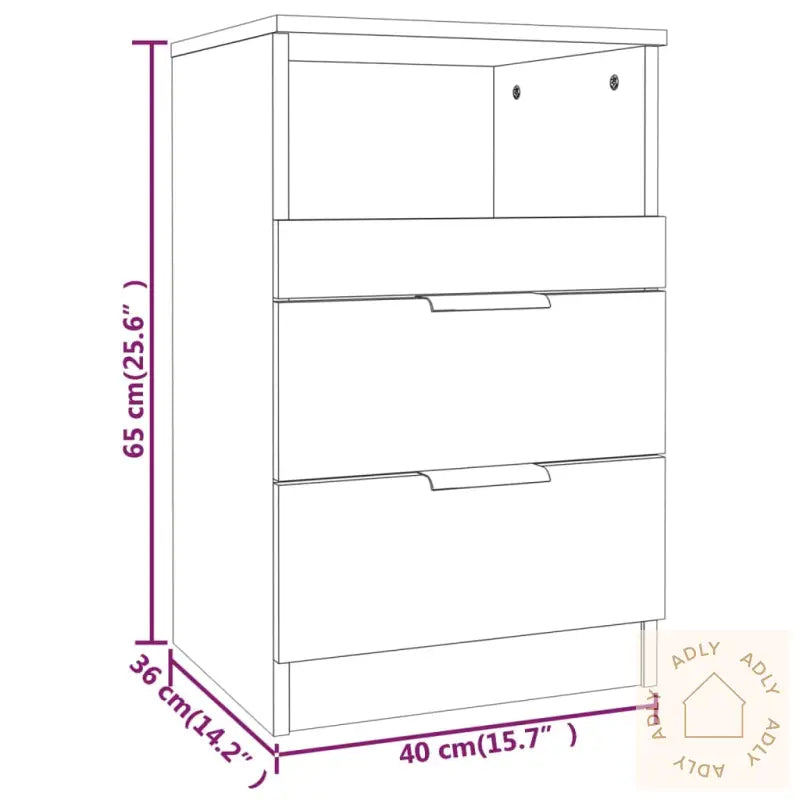 Nattbord 2 Stk Svart Konstruert Tre