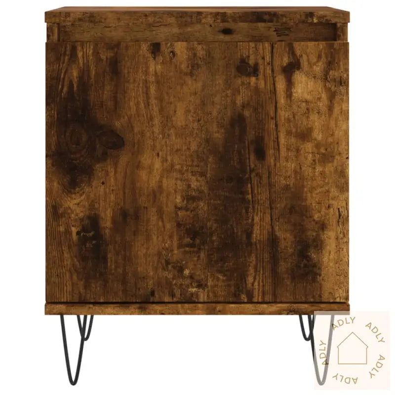 Nattbord 2 Stk Røkt Eik 40X30X50 Cm Konstruert Tre