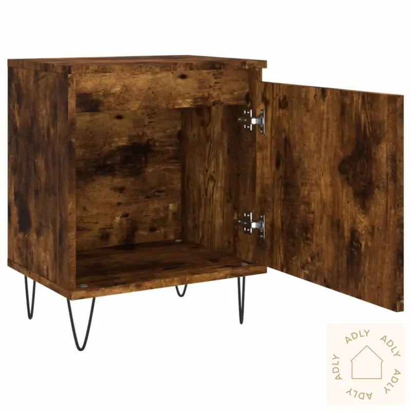 Nattbord 2 Stk Røkt Eik 40X30X50 Cm Konstruert Tre