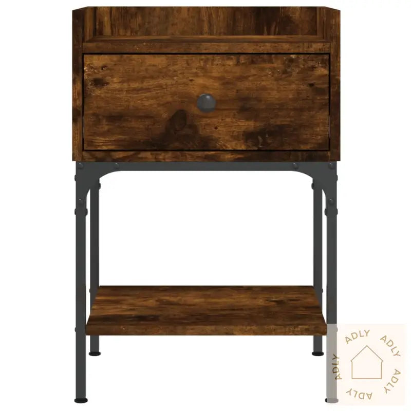 Nattbord 2 Stk Røkt Eik 40,5X31X60 Cm Konstruert Tre