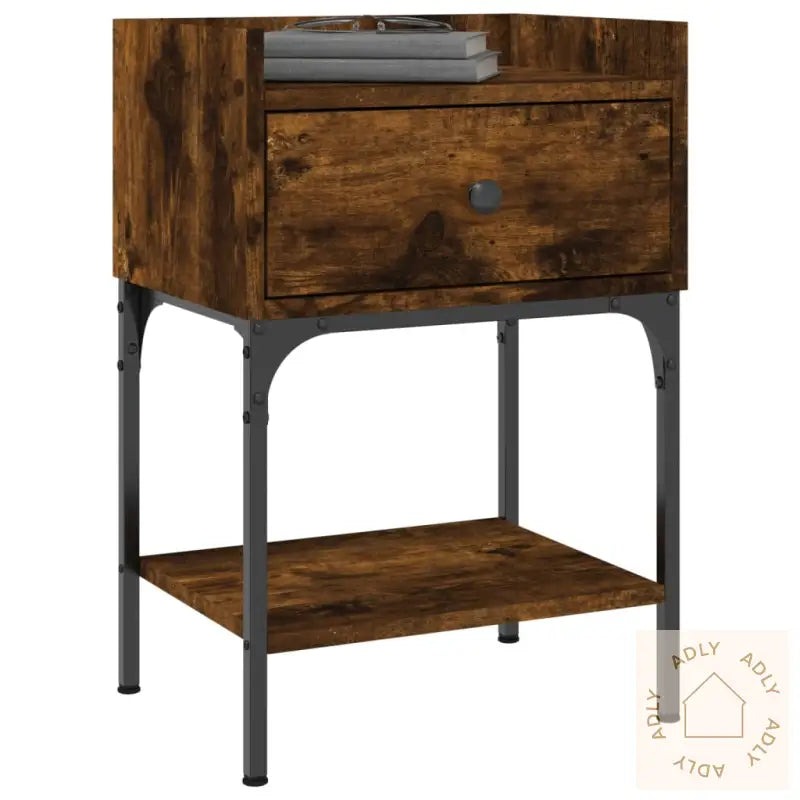 Nattbord 2 Stk Røkt Eik 40,5X31X60 Cm Konstruert Tre