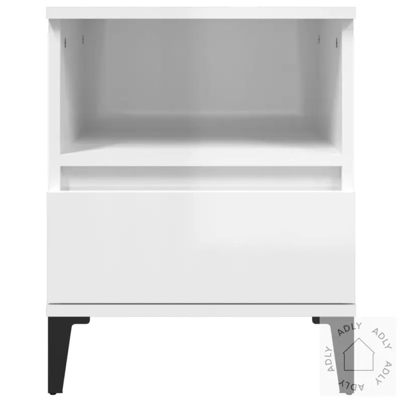 Nattbord 2 Stk Høyglans Hvit 40X35X50 Cm