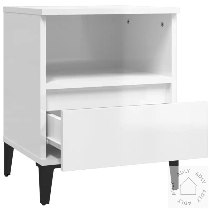 Nattbord 2 Stk Høyglans Hvit 40X35X50 Cm