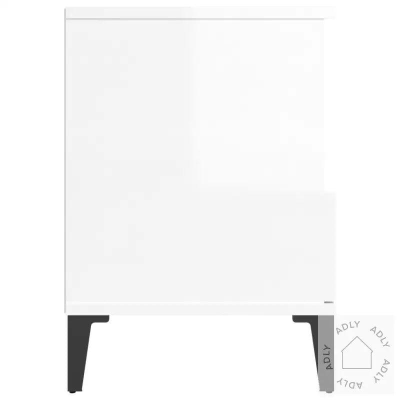 Nattbord 2 Stk Høyglans Hvit 40X35X50 Cm