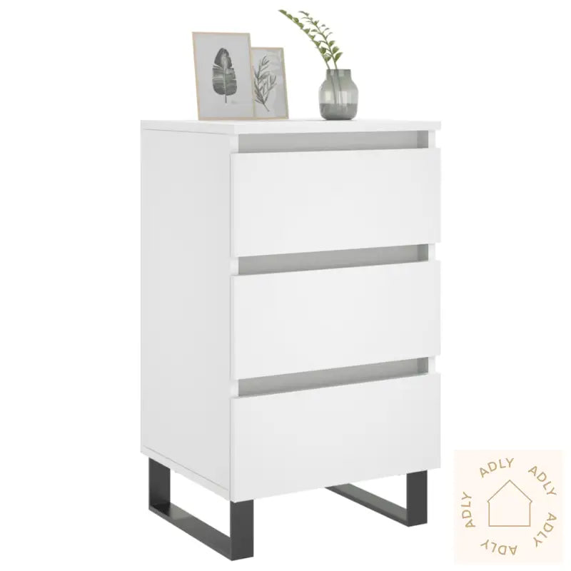 Nattbord 2 Stk Hvit 40X35X69 Cm Konstruert Tre