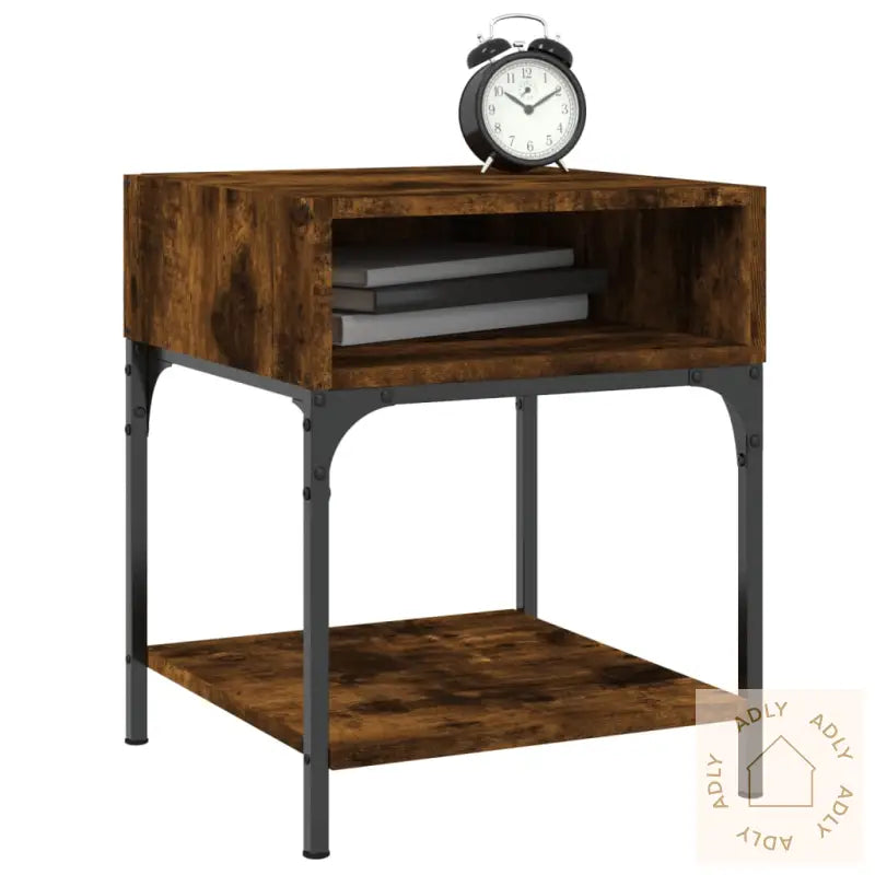 Nattbord 2 Stk Røkt Eik 40X41X50 Cm Konstruert Tre