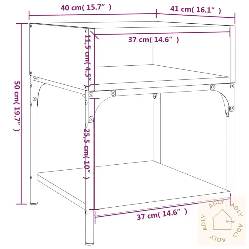 Nattbord 2 Stk Røkt Eik 40X41X50 Cm Konstruert Tre