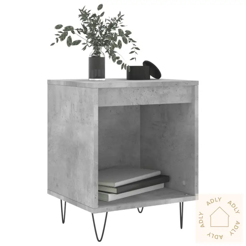 Nattbord 2 Stk Betonggrå 40X35X50 Cm Konstruert Tre