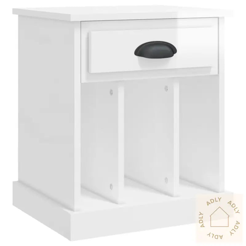 Nattbord 2 Stk Høyglans Hvit 43X36X50 Cm