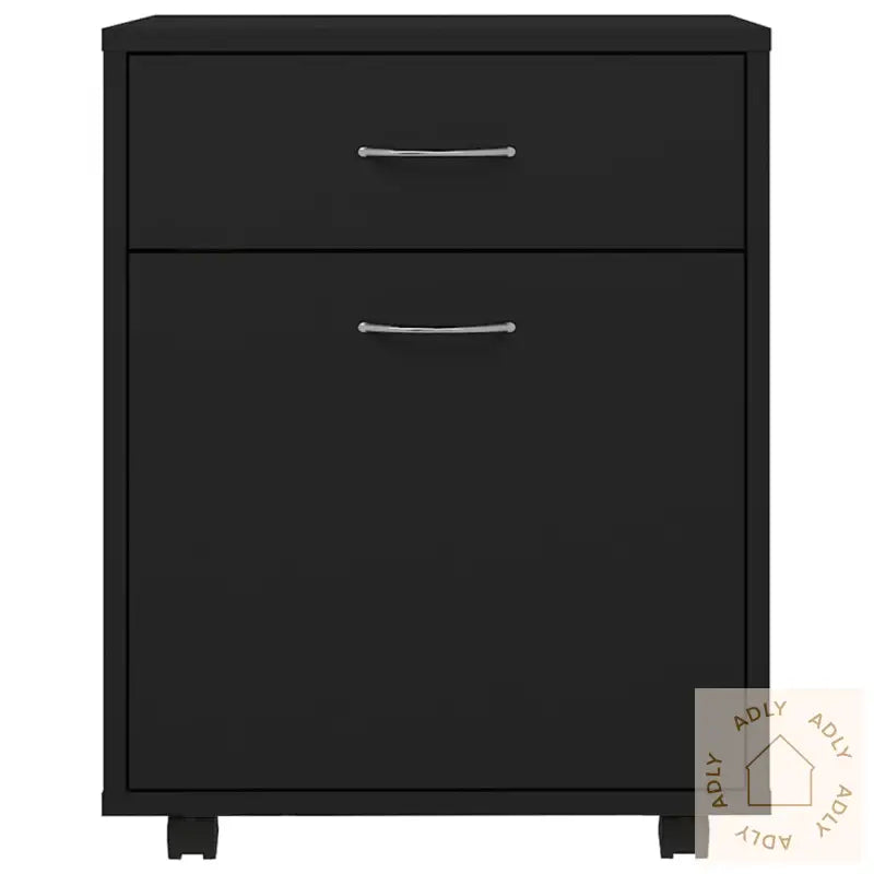 Rulleskap Svart 45X38X54 Cm Konstruert Tre