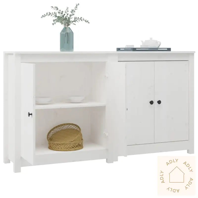 Skjenker 2 Stk Hvit 70X35X80 Cm Heltre Furu