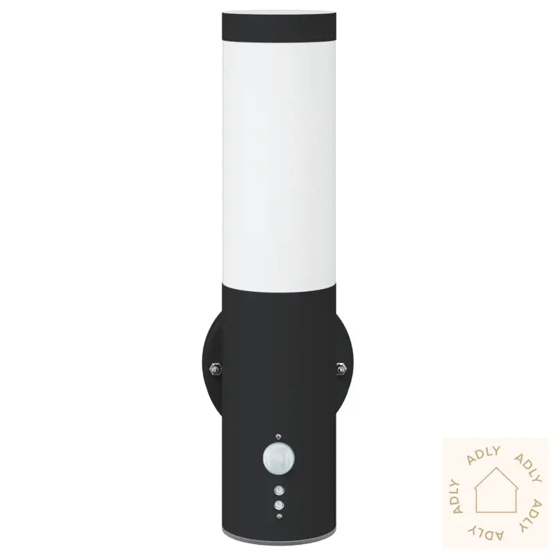 Utendørs Vegglampe Med Sensor 2 Stk Svart Rustfritt Stål Ip44
