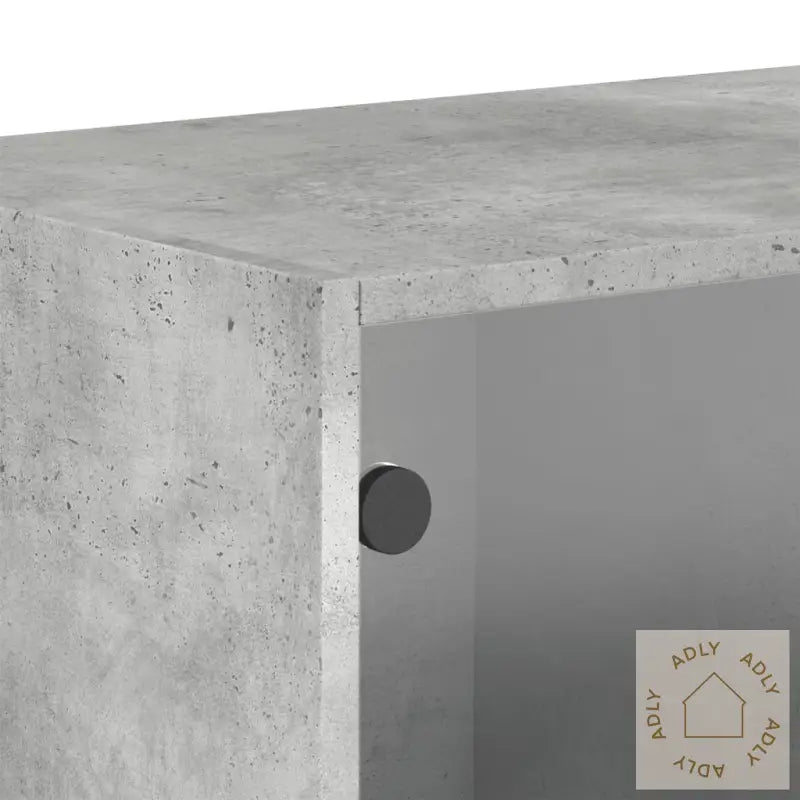 Veggskap Med Glassdører 2 Stk Betonggrå 68,5X37X35 Cm
